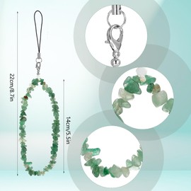 YQQYG Turquoise Green Phone Charm, Natural Gemstone Beaded Phone Strap Wrist Strap, Natural Stone Beaded Phones Charm, Women Girls Turquoise Accessories Keychain for Mobilephone