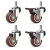 4-Piece Furniture Caster Wheels – 360° Swivel Soft Rubber Casters