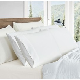 Home Beyond & HB design - 4-Pack Premium Pillowcase Set (Queen Size, 20x30-Inch, White) - Super Soft Microfiber Bed Pillow Covers with Envelop Closure - Wrinkle and Fade Resistant Pillow Cases