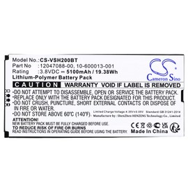 CS Cameron Sino 5100mAh / 19.38Wh Batería de repuesto para el panel de control Vivint Smart Hub, VS-SH2000-C00, 12047088-00, 10-600013-001