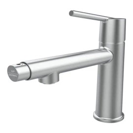 Chrome Single Handle Deck Mount Bathroom Faucet 1-3 Holes with Fountain Flow Mode and Two Functions for Vanity Sin LaundryColor: as picture Color