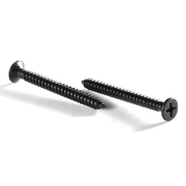 #6 x 1-1/2" Wood Screw 100Pcs 18-8 (304) Stainless Steel Screws Flat Head Phillips Fast Self Tapping Drywall Screws Black Oxide by SG TZH