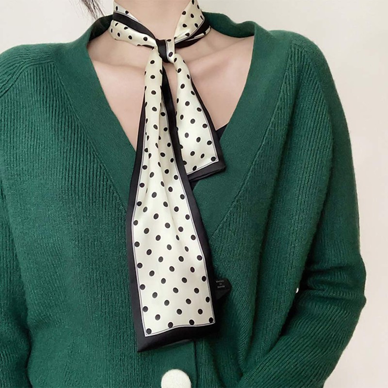 AIKOO Scarf, Women's, Hair Ornament, Silk, Leopard Print, Office, Thin,