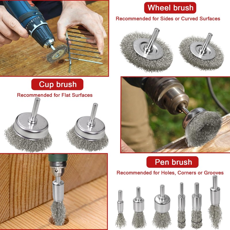 Wire Brush for Drill, 3 Inch Carbon Steel Wire Wheel,11