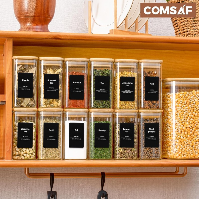 ComSaf 6Pcs 10 oz Spice Jars with Label Trial Set,