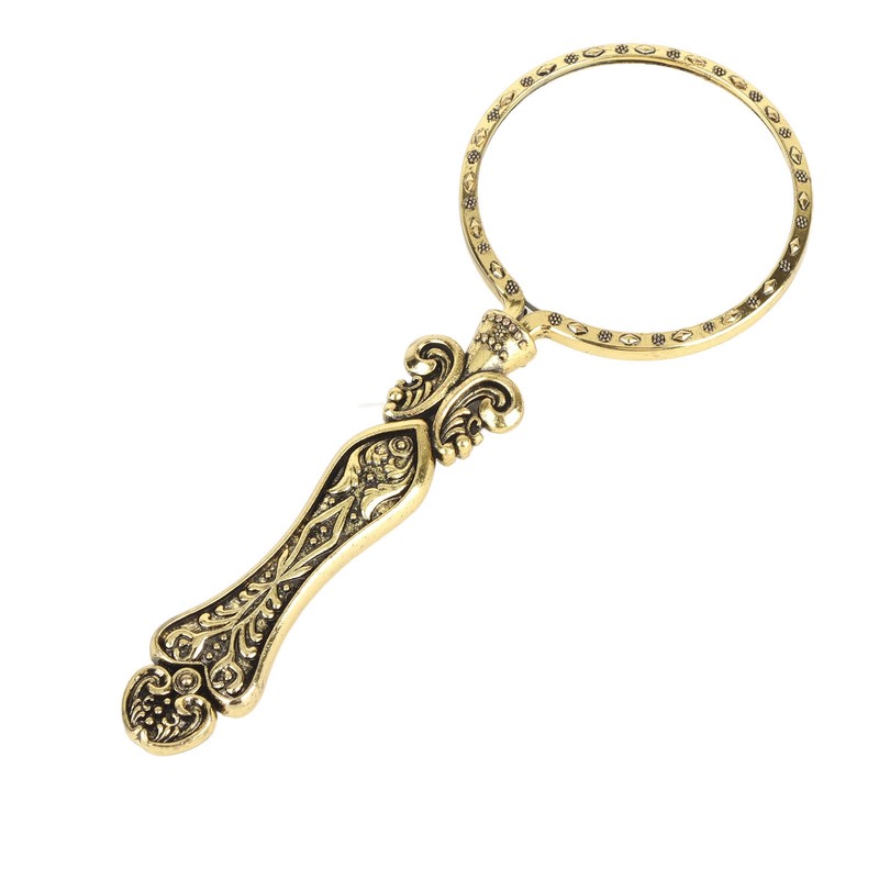 3X Retro Magnifying Glass Elderly Kids Handheld Magnifier for Reading