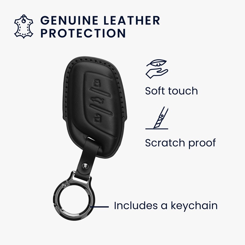 kwmobile Leather Key Cover Compatible with MG 3-Button ZS MG4