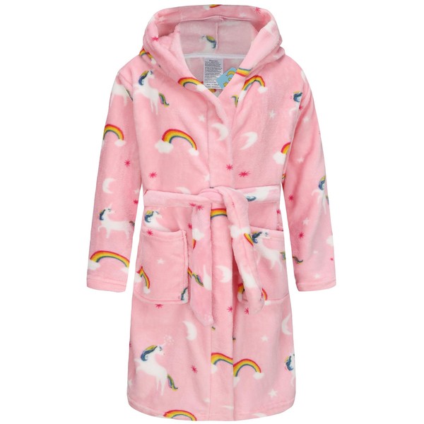 SWMSTUPF Kids Robe Boys Hooded Fleece Sleep Robe Cotton Towel