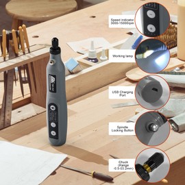 Multi-Function USB Variable Speed Cordless Rotary Electric Mini Drill Engraver Pen, Grinder Grinding Set for Polishing/Carving/Cutting/Cleaning/Sharpening DIY Tool Kit