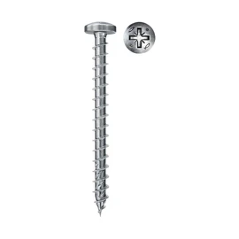 fischer PowerFast II PZF 3.5 x 20 Chipboard Screw (200 Pieces) Fully Threaded, Pan Head with Phillips, Screw for Woodworking, Reduces Screwing Resistance & Screwing Time