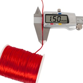 LEREATI 1.5mm Nylon Cord 328 Feet Satin Cord Nylon String for Bracelets, Bracelet Thread Bead String for Jewelry Making, Necklace, Chinese Knotting, Beading, DIY Crafts (Red)