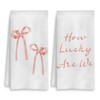 Fuasei Coquette Pink Bow Kitchen Towels Set of 2, Preppy
