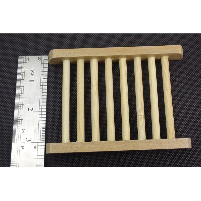 2-Pack Bamboo Soap Tray Set - Self-Draining Wooden Soap Holder