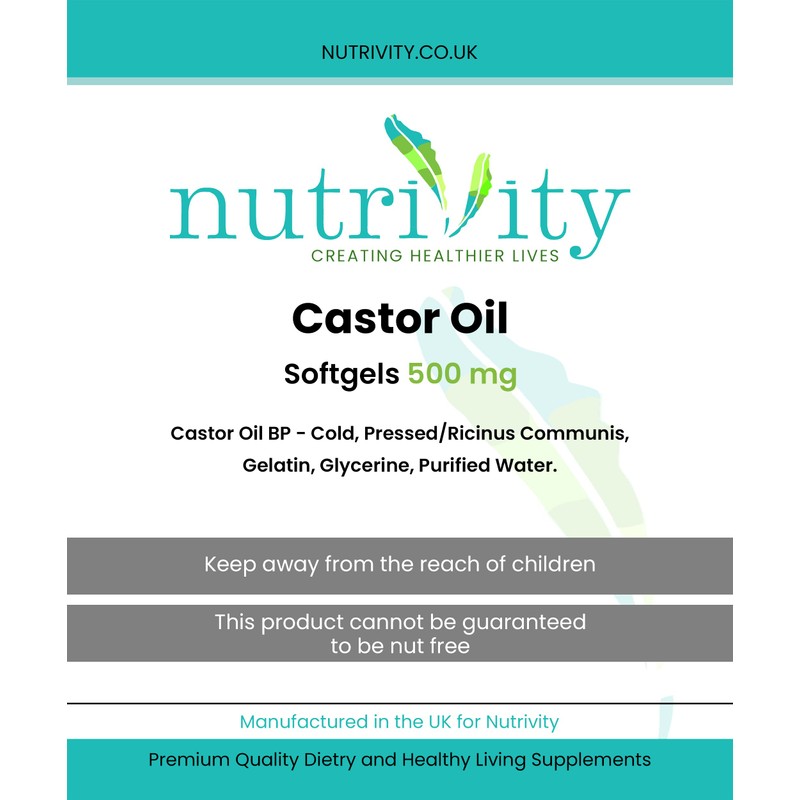 Castor Oil 500mg Soft Gels | Intestinal Help | Constipation