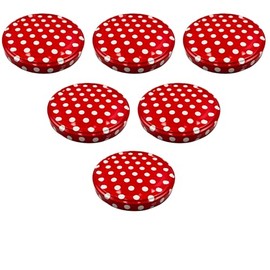 Devitre Twist-Off Lid 100 mm TO100 | 6 Replacement Lids Red/White Polka Dots | Diameter 103 mm | For Jars with TO 100 Mouth (89-90 mm)