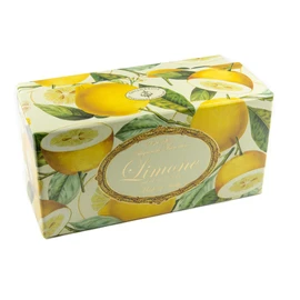 Lime Soap Round 6 x 50 g Handmade Italian Soap from Fiorentino with Decorative Embossing