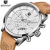 BENYAR Quartz Chronograph Waterproof Watches Business and Sport Design Leather