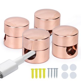 Fidqiog 4 Pcs Cord Anchors, Cord Holder for Nightstand, Stick on Magnetic Cable Clips, Metal Phone Cord Clips for Nightstand (Rose Gold)