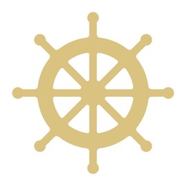 Ship Wheel Cutout Unfinished Wood Nautical Boating Ocean Door Hanger MDF Shape Canvas Style 4 (12")