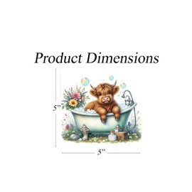 Wood Mini Sign, Wall Art Wood Kitchen Sign, Tier Tray Decor Sign Highland Cow Decor (Highland Cow Bath)