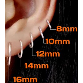 Silver Line Small Hoop Earrings Sterling Silver 925 Bestseller Jewelry 1.2mmx8mm USA Seller