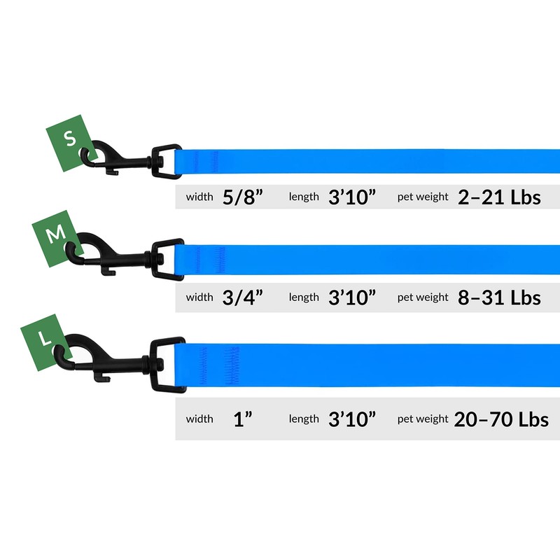 CollarDirect Waterproof Dog Leash Small Medium Large Durable Pet Leashes