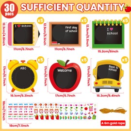 30Pcs Welcome Back to School Picture Frame Crafts Kit First Day of School DIY Paper Photo Frame Craft for Kids Home Kindergarten Preschool Elementary Activity Game Classroom Bulletin Board Decorations