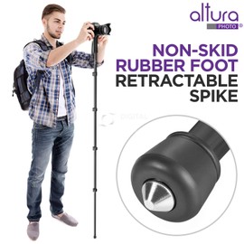 Altura Photo 62-Inch Camera Monopod - Heavy Duty Stand for Canon, Nikon, & Sony Mirrorless & DSLR Cameras - Steady Photography, Lightweight & Portable - Easy to Carry with Pouch