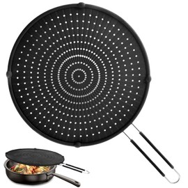 Splatter Screen for Frying Pan, Grease Splatter Guard, Heat-Resistant Splatter Guards for Frying, Silicone Splatter Guard for Everyday Cooking, Dishwasher Safe （16in×12in×0.5in）