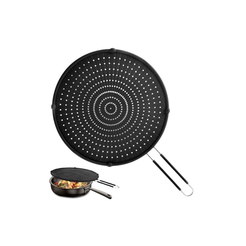 Splatter Screen for Frying Pan, Grease Splatter Guard, Heat-Resistant Splatter