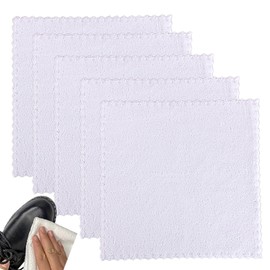 Shoe Polishing Cloth [Set of 5 White] Soft Polishing Cloth Leather Product Maintenance 9.8 x 9.8 inches (25 x 25 cm)