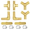 Joywayus 8PCS 1/4" Brass Hose Barb Set, 90 Degree L
