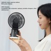 Desktop Fan Portable 5 Speed Power Display Quiet USB Rechargeable