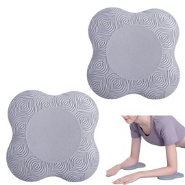 East Leaf Yoga Knee Mat, Knee Support, Elbow Mat, Thick, Anti-Slip, Elbow and Knee Protection, Set of 2, Muscle Training, Plank, Stretching, Abdominal Roller, Gray