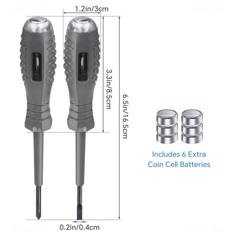 Tomorotec 2PCS Voltage Tester Screwdriver Set - Multifunctional, Magnetic Tips