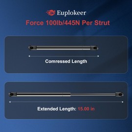 Euplokeer Qty (2) GSNI-5150-100 ML33-100 SE150P-100 15in 100lb/445N Universal Gas Strut Shock Spring Lift Support with Mounting Brackets for Truck Camper Toolbox RV Door Boat Parts Accessories
