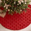 Red Pine Faux Fur Soft Plush Christmas Tree Skirt 36