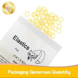 500 Pcs Orthodontic Elastic Rubber Bands, 3.5 Ounces Heavy Dental Rubber Traction Bands, Free Elastic Placer for Braces (1/4",Fox)