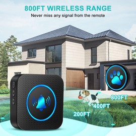 Dog Door Bell for Potty Training, Smart Wireless Doggie Doorbell to Go Outside, 1000 Feet Long Range with IP65 Waterproof Super-Light Touch Button, 60 Melodies & Adjustable Volume (1 Button)
