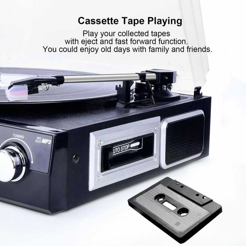 DIGITNOW Bluetooth Record Player Turntable with Speakers Stereo LP Vinyl