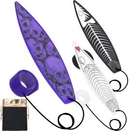 Juni QUTE - Mini tabla de surf para niños y surfistas con llamativo diseño gráfico y bolsa de recepción (5 unidades, rojo, verde, negro, blanco y morado)