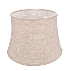 Tootoo Star Brown Large Drum Lamp Shade for Chandeliers Floor Light and Table Lamp,12x16x11" Spider,Fabric Natural Linen Hand Crafted (Brown)