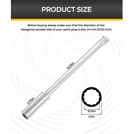 iolory Automotive Spark Plug Socket,Thin Wall Magnetic 3/8 Inch Drive 12 Point Spark Plug Wrench Removal Tool,14mm/16mm Car Sparkplug Socket,Compatible with a Wide Range of Vehicles (14MM Extension)