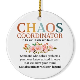 Chaos Coordinator Christmas Ornament - Thank You Gifts for Women, Boss, Coworker, Teacher, Mom, Office Gifts, Appreciation Gifts - Christmas Decorations Ceramic Ornament
