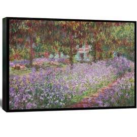 Irises in Monet's Garden, 1900 by Claude Monet - Large Canvas Art Wall Decor Painting Print Framed -24" x 36"