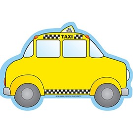 SHAPES ETC. 50 Sheets Taxi Large Notepad 5inx7in City Vehicles Cute Transportation Notepad Big Apple Travel Classroom Bulletin Board Decorations Kids Crafts Teachers Notes Memos Reminders USA Made