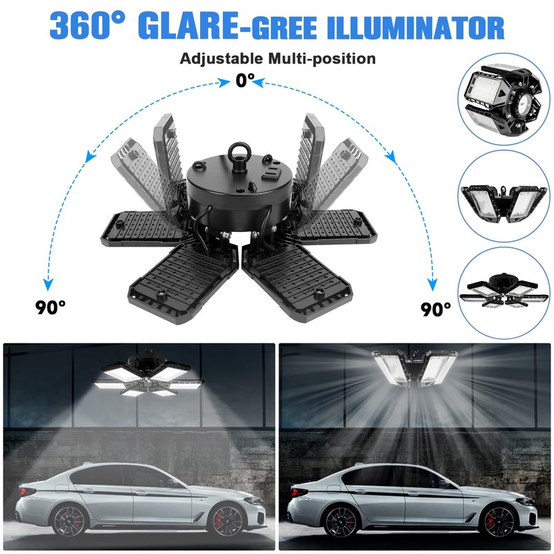 Aoretic LED Garage Lights 4 Pack -180W, 18000LM 6500K Led