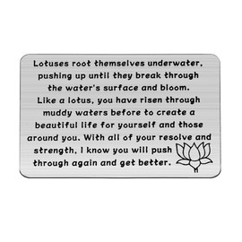 PLITI Yoga Lover Gift Lotus Karma Inspirational Gift Lotus Flower Charm Yoga Teacher Retirement Gift Yoga Instructor Thank You Jewelry (Lotuses root cardCA)