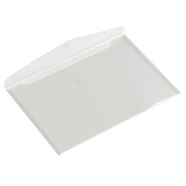 HF2 Wallet Folder (Pack of 10) | A5 Size | Envelope Document Folder with Hook & Loop Closure | Clear & Transparent | for Home & Offices | Landscape Document Organizer & Holder, Clear/White, 190461