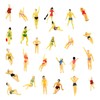 Hiawbon 30 pcs 1:75 Scale Mini Painted People Model Beach